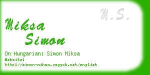 miksa simon business card